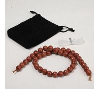 THRELE Lot de 35 perles en pierre précieuse dorée de 10 mm, perles rondes polies de 38,1 cm avec cordon, sac et carte, perles en pierre précieuse naturelle assorties pour la fabrication de bijoux