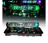 THREMA Nixie Tube Clock, Horloge Numérique LED avec 9 Modes D'affichage, Chronomètre Et Fonction De Mémoire De Mise Hors Tension, Luminosité Ajustée, Convient pour Décorer sous Un Écran D'ordinateur