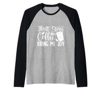 Thrift Shop and Coffee Bring Me Joy Love Thrifting Manche Raglan