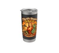 Thrift Store putain rétro souriant shopping vintage Gobelet isotherme en acier inoxydable double paroi