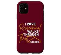 Thrifter Citation I Love Romantic Walks Through Thrift Stores Coque pour iPhone 11