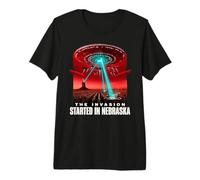 Thriller de Science-Fiction Alien Invasion du Nebraska T-Shirt Haut de Gamme