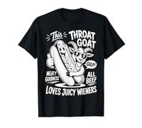 Throat Goat Funny Inappropriate Hot Dog Humour Adult T-Shirt
