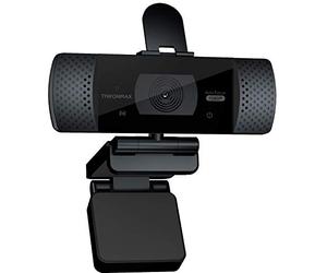 THRONMAX Stream GO X1 PRO 1080P Full HD Webcam with Auto Focus, Built-In Noise-Reducing Dual Microphone, Automatic Low Light Correction, 90 Degree View, Plug and Play USB Camera & Tripod Stand - Black