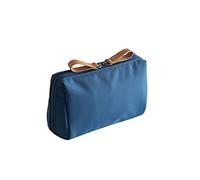 Throushine Noucadeaux Trousse Cosmétique De Couleur Unie avec Double Fermeture Éclair (Bleu)