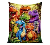 Throw Blanket, Flannel Warm Cute Dinosaur Design with Soft Plush Fabric, Blanket for Couch Decor, Sofa Recliner Lounge for Bedroom Dorm Apartment Kids Boys Girls Teens Children Home Use
