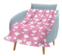 Throw Blanket - Heart Tool, Warm Couch Accessory, Fuzzy Supply, Love Theme Gear, Large Bedroom Item, Red Soft Finish for Bed Sofa Chair Valentines Day Party Supplies and Home Comfort Work