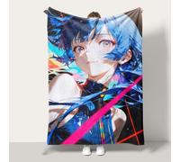 Throw Blankets Anime Girl Throw Blanket Lightweight Cozy Flannel Blanket for Couch Sofa Bed Home Decorations