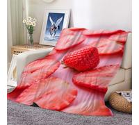 Throw Blankets Strawberry Photography Flannel Fleece Blanket for Couch Sofa Bed Chair Decorations 100x130cm