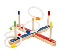 Throw Hoop Game - Durrable Wood Rings Toss Target Bars, Smmooth Surrface Balance Coordinations Posts, Enhaance Score Countings Blocks, 41.2x9.2x6cm Boards - for Indoor Outdoor Games