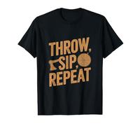 Throw Sip Repeat - Funny Hache Throwing T-Shirt Graphique avec Valeur