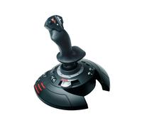 Thrustmaster T.Flight Stick X Joystick Analogique USB PC/Playstation 3, 12 Boutons Programmables, 4 Axes, Gouvernail par Rotation du Manche, Noir/Rouge/Argent