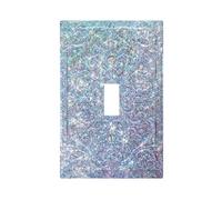 Thsanju Couvre-interrupteur décoratif argenté à paillettes uniques 3D en relief floral 1 gang Plaque murale à bascule unique Plaque de sortie pour variateur d'intensité pour chambre à coucher