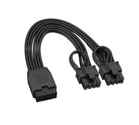 Thsion Rallonge de câble 12VHPWR, 16 broches femelle vers double 8 broches (6 + 2) mâles PCIe conversion GPU, câble de conversion PSU pour alimentation avec 12 + 4 broches 12 V-2 x 6