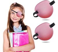 THSIREE Lot de 2 cache-yeux 3D réglables, cache-œil médical pour œil droit ou gauche, cache-œil paresseux pour adultes et enfants, rose