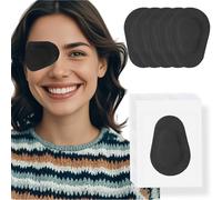 THSIREE Lot de 20 patchs adhésifs pour les yeux pour adultes, cache-œil médical, jetables, respirants, pour amblyopie, œil paresseux, sans latex, pour adultes, noir, taille standard 8,4 x 7,6 cm