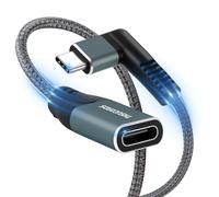 Thsucords Câble d'extension USB C de 3M, câble d'extension à angle droit de type C, USB 3.2 (20 Gbit/s) mâle vers femelle pour MacBook Pro, iPad Pro, Dell XPS, Nintendo Switch, ordinateur portable,