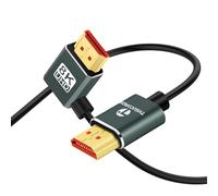 Thsucords Câble HDMI 2.1 Ultra Fin 8K à Angle Droit de 90 degrés 1M, Cordon Flexible et Fin Haute Vitesse Compatible 4K @120 Hz 8K @60 Hz Compatible avec Roku TV/HDTV/PS5/Blu-ray
