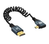 Thsucords Câble Spiralé 8K Micro HDMI vers HDMI 1M,90 Degrés Angle Droit, HDMI vers Micro HDMI Mâle vers Mâle en Spirale,Supporte 8K @ 60 Hz 4K @ 120 Hz 48 Gbps pour GoPro Hero, Raspberry Pi