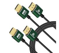 Thsucords Câbles HDMI vers HDMI fins 7,5M Lot de 2, Ultra fins et flexibles prenant Supporte haute vitesse 4K@60Hz, 18Gbps, 2160p 1080p (2 Pièces)