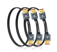 Thsucords Extra Slim 4K 8K Câble HDMI 1M Lot de 3, Ultra Fins Flexibles HDMI 2.1 Souple et haute vitesse 4K@120Hz 8K@60Hz 48gbps compatible Roku tv/HDTV/PS5/Blu-ray(2 Pièces)