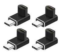 Thsucords Lot de 4 Adaptateurs coudés USB C 90 Degrés PD 100W vidéo 4K 20Gbit/s USB Type C 3.2 Gen2 Mâle vers Femelle pour Steam Deck, Switch, MacBook