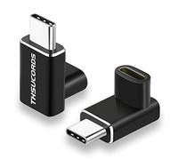 Thsucords Lot de 4 Adaptateurs coudés USB C 90 Degrés PD 100W vidéo 4K 20Gbit/s USB Type C 3.2 Gen2 Mâle vers Femelle pour Steam Deck, Switch, MacBook