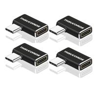 Thsucords Lot de 4 Adaptateurs Extension USB C Angle Droit, Extension Mâle 90 degrés Gauche vers Femelle PD 100W 20Gbit/s Type C 3.2 Gen2 4K@60Hz pour Steam Deck, Switch, MacBook