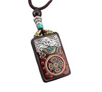 THTHT Collier Chaîne Chandail Vintage Sculpture sur Bois De Santal Naturel Suisse Pixiu Amulet Bête Bohème Simple Minimaliste Les Hommes Et Les Femmes D'Accessoires Créatifs Inlay en Alliage