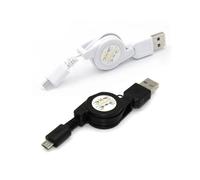 ThtRht Lot de 2 câbles micro USB rétractables Micro USB vers USB-A 2.0 Câble compact rétractable Micro B 5 broches pour charger et synchroniser le chargeur de téléphone Android, chargeur de voiture