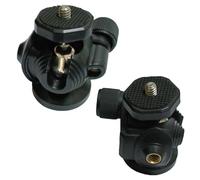 ThtRht Lot de 2 mini rotules avec 2 trous de filetage de 6,35 mm - Adaptateur d'extension de griffe pour appareil photo, trépied, support de téléphone DSLR, support de téléphone - Panneau lumineux