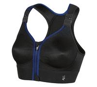 Thuasne - Brassière de Sport Zippée Eaz'ip Evolution - Maintien Fort, Extrême - Adaptée pour Sports à Fort Impact - Fermeture par l'avant - Bretelles Matelassées Réglables - 100 F, Noir/Bleu foncé
