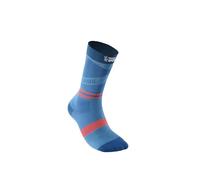 Thuasne - Chaussettes de Compression Mi-Mollet Running Sport UP ACTIV - Compression Dégressive de la Cheville vers le Mollet - Fabriquées en France - Bleu glacier/Perle/Corail, 35-38, S