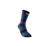 Thuasne - Chaussettes de Compression Mi-Mollet Running Sport UP ACTIV - Compression Dégressive de la Cheville vers le Mollet - Fabriquées en France - Noir/Bleu foncé/Rouge, 43-46, M