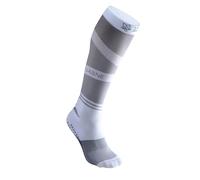 Thuasne - Chaussettes Hautes Grip Performance - Compression Dégressive de la Cheville vers le Mollet - Confort Anatomique - Grip Anti-Dérapant - Idéal Sports Collectifs - 39/42L Long/Blanc