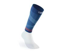 Thuasne - Manchons de Compression Running Trail UP ACTIV - Maintien du Mollet - Protection et Proprioception - Fabriqués en France - Bleu glacier/Perle/Corail, Long S