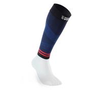 Thuasne - Manchons de Compression Running Trail UP ACTIV - Maintien du Mollet - Protection et Proprioception - Fabriqués en France (Noir/Bleu foncé/Rouge, Long M)