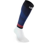 Thuasne - Manchons de Compression Running Trail UP ACTIV - Maintien du Mollet - Protection et Proprioception - Fabriqués en France (Noir/Bleu foncé/Rouge, Normal L)
