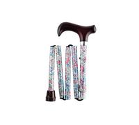 Thuasne - MaPetiteCanne Fantaisie - Canne colorée - Ajustable - Pliable en 5 Parties - A poignée Derby en Bois - avec dragonne et Pochette - Accompagne Les Sorties au Quotidien - Motif Liberty