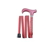 Thuasne - MaPetiteCanne Fantaisie - Canne colorée - Ajustable - Pliable en 5 Parties - A poignée Derby en Bois - avec dragonne et Pochette - Accompagne Les Sorties au Quotidien - Motif Diamant Rouge