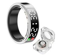 THUCHENYUC Anneau Intelligent De Suivi De La Santé avec Écran D'affichage LED Moniteur De Fréquence Cardiaque D'oxygène dans Le Sang De Pression Artérielle Étanche IP68 for Femmes Et Hommes(Silver,9)
