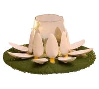 THUCHENYUC Bath Lilies Wine Lily and CandleLily Bath Wine Holder Lily Pad for The Bath Wine Glass Holder Bathroom Wine Glass Lotus Stand Tealight Candle Holder(Wine Lily)