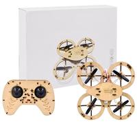 THUCHENYUC Blocs De Construction en Bois Volants, Kit De Modèle De Drone en Bois Télécommande, Formation d'avion Assemblage en Bois Modèle De Mini Drone Quadrirotor