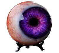 THUCHENYUC Décor d'oeil De Monstre Hyper Réaliste, Ornement De Globe Oculaire Réaliste Et Effrayant avec Iris Vert Foncé Et Veines Rouges for Bureau, Bibliothèque Maison Hantée Cadeau(Purple,2.36in)