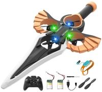 THUCHENYUC Drone Épée Volante Télécommandé, Planeur Télécommandé Interactif for Adultes, avec Lumières LED, 3 Vitesses Et Rotation À 360°(Bronze)