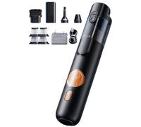 THUCHENYUC Kit Aspirateur Portatif Intelligent 5 en 1, Puissant Aspirateur sans Fil De 15 KPa for Voiture, Aspiration, Soufflage, Gonflage, Brossage, Éclairage 5 en 1 for Voiture Bureau(Black)