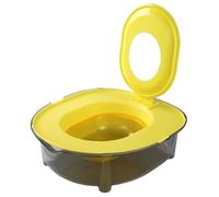 THUCHENYUC Kit d'apprentissage De La Propreté for Chats D'intérieur, Toilettes Portables for Chat avec Bord Surélevé Anti-éclaboussures - Bac À Litière en PP Épais Facile À Nettoyer(Yellow)