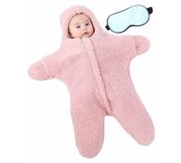 THUCHENYUC Pyjama pour Bébé avec Étoile De Mer, Baby Warm Sleeping Bag Baby Boy Girl Winter Jumpsuit Outfit Thick Fleece Blanket (Color : Pink, Size : 3-6 Months)