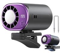 THUCHENYUC Ventilateur De Climatiseur À Clipser for Voiture Avec Écran LED, Mini Système De Refroidissement Portable for Véhicule Automobile Rotation À 360°,199 Vitesses Réglables(Grey)