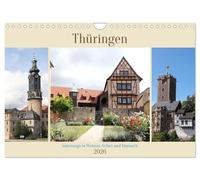 Thüringen, unterwegs in Weimar, Erfurt und Eisenach (Wandkalender 2026 DIN A4 quer), CALVENDO Monatskalender: Gebäude und Sehenswürdigkeiten